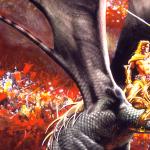 Detail Image of dragon and rider in Time of Justice - art by Geoff Taylor