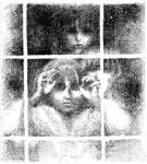 Children as ghostly apparitions at the window. - art by Geoff Taylor